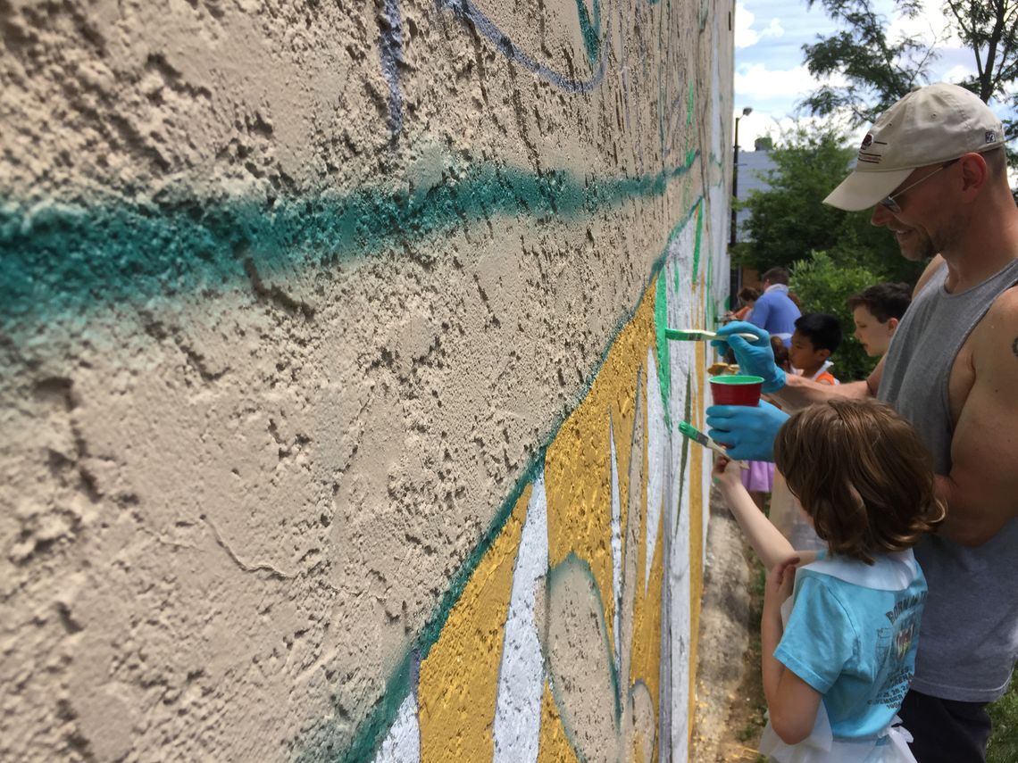 Photo: Community paint day at the Roxborough Pocket Park