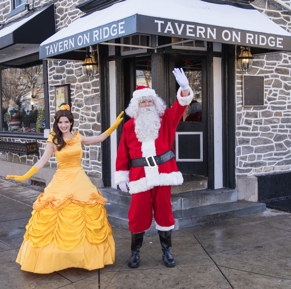 Photo: Santa and Belle visiting Tavern on Ridge during the Happy Holidays From Roxborough Event Series