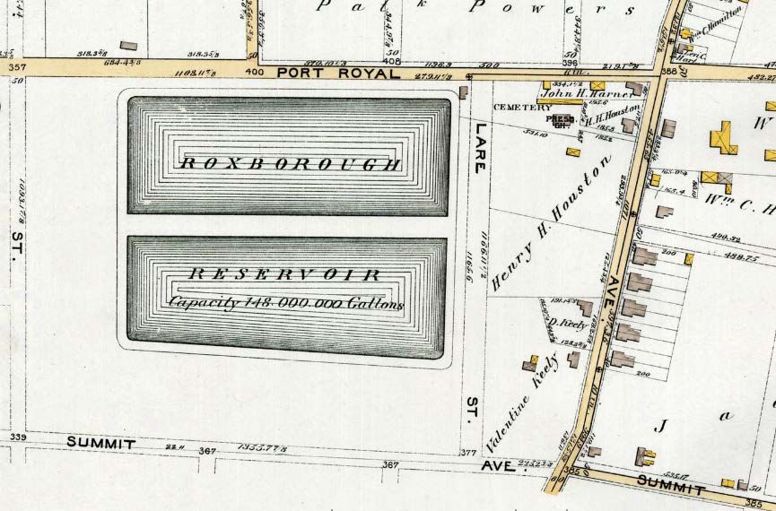 1895 UPPER ROXBOROUGH RESERVOIR FAIRMOUTH PARK PHILADELPHIA PA ATLAS MAP 