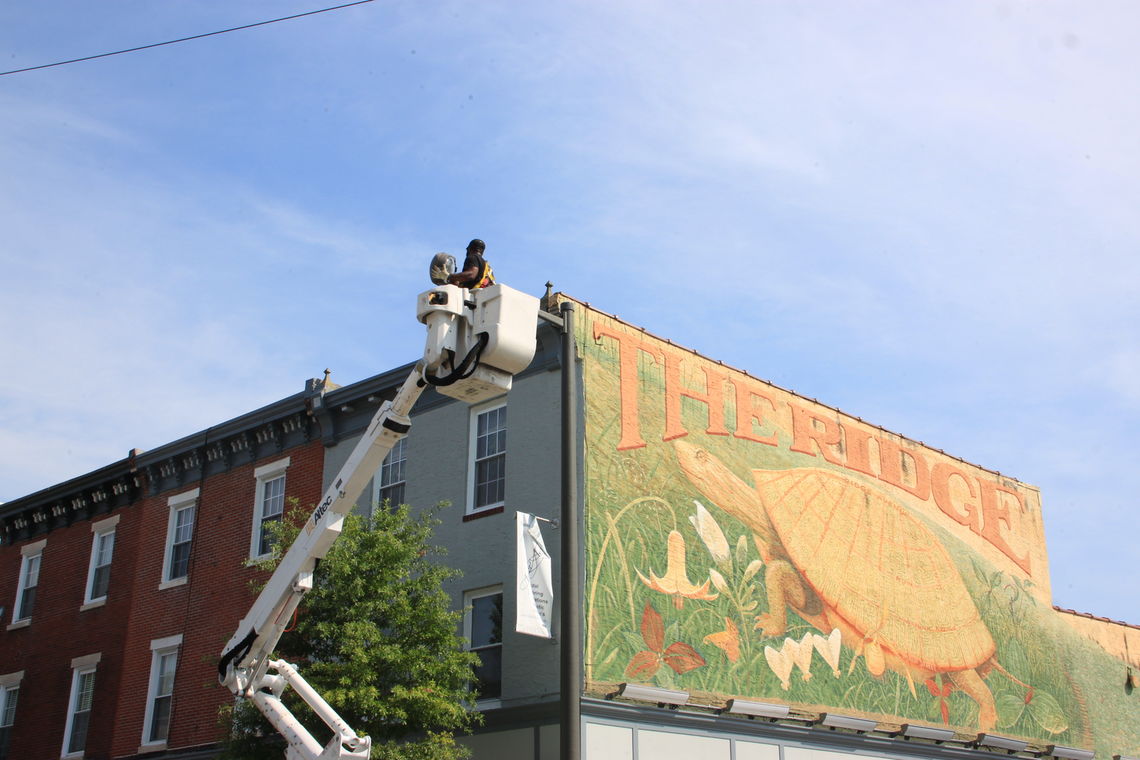 Photo: In coordination with Philadelphia Streets Department the Roxborough Development Corporation contracts to have over 40 street lights replaced to improve visbility along Ridge Avenue