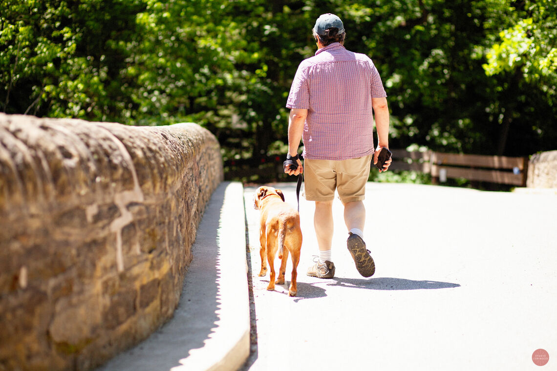 Photo: wissahickon valley park man with dog